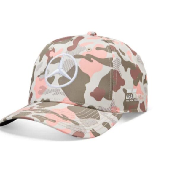 AMG Petronas F1 Racing Pink and Gray Camo Baseball Cap. Factory 2nd. - Picture 3 of 9